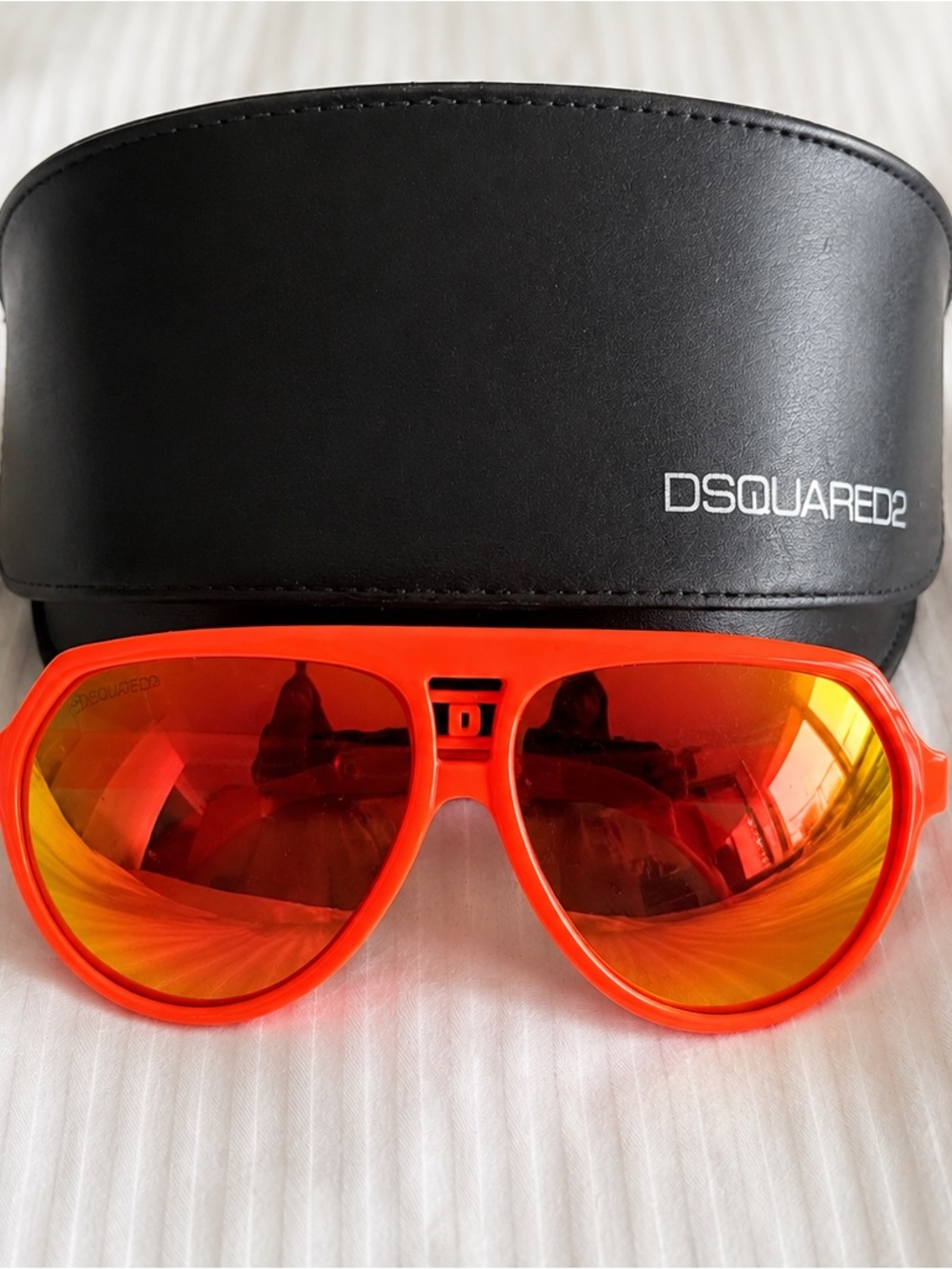 DSQUARED2 Orange Red Mirrored Pilot Sunglasses